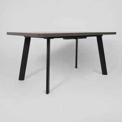 Стол LEON LUX RADIAL-160, раздвижной 160(205)х90, Дымчатая керамика/Чёрный_8