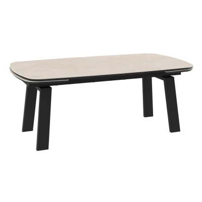 Стол PANAMA SLIDE-200, раздвижной 200(280)*110, BAYONA IVORY PREMIUM CER/Черный фотография