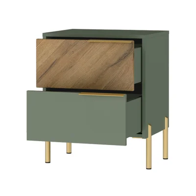 Спальня "SIENA", дымчатый зеленый + дуб вотан. Комплект №1_13