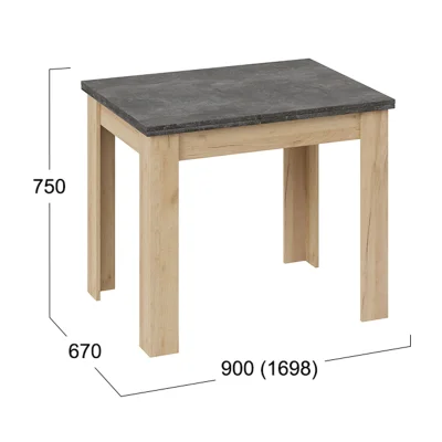Стол раздвижной ПРОМО Тип 3, 900(1698)*670, ателье темный/дуб крафт золотой_7