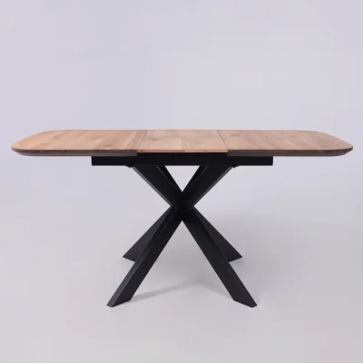 СТОЛЕШНИЦА раздвижная ВЕЙВ + ПОДСТОЛЬЕ КСЕ/Р-80 дуб натуральный/черный  (1200(1600)/800/750)_21