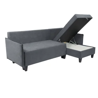 Диван-кровать угловой Туули КП Prince Ash, серый (черные опоры)_7