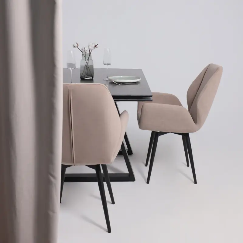 Стол МОНАКО NEW,керамика 0 кат. 1600(2240)*900, Камень черный Greys Black/Черный матовый, квадро_preview_8