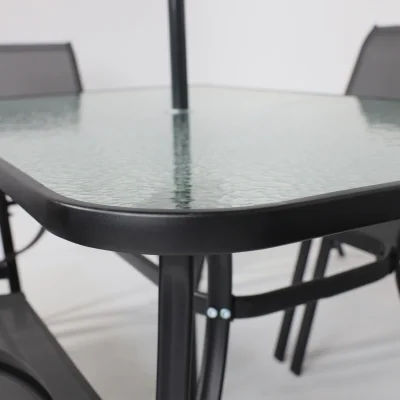 Комплект садовой мебели SUNBEAM (стол 1шт, 6 кресел, зонт 1шт), серый/черный_20