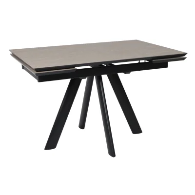 Стол JACK-120, раздвижной 120(30+30)х80, БЕЖЕВЫЙ КАМЕНЬ - COMPAKT CER/Черный фотография