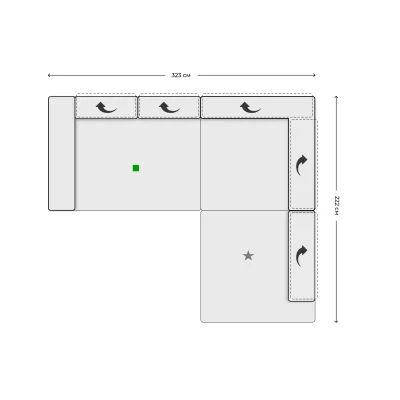 Диван SATELLITE-S 2,5LKV - XLSERKV - 1,5XLKVAhoR фотография