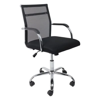 Кресло поворотное MARIS, ткань/сетка, чёрный+сетка-черная фотография