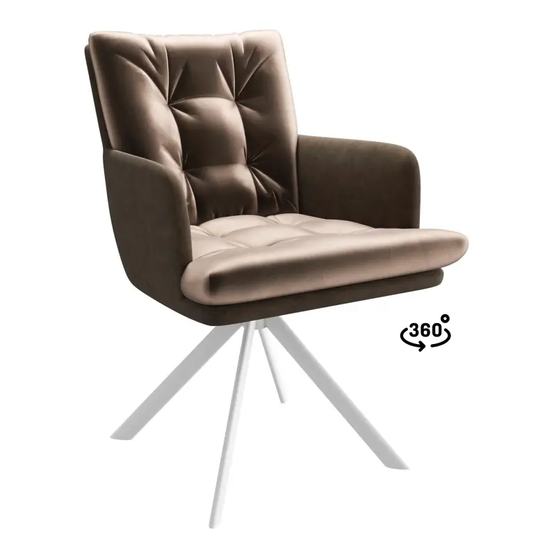 Стул CHARLES-R 360, d05 CAPPUCINO LUX - MOCCO замша lux\белый_preview_1