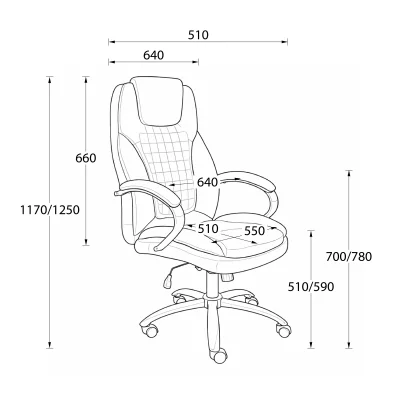 Кресло поворотное PARADIS, ткань/темно-коричневый_15