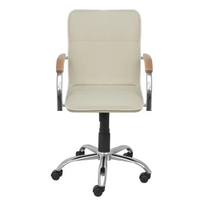 Кресло SAMBA AKS-2 Pegasso крем, подлокотники дерево светлое_2