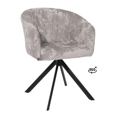 Стул SHELLY-R 360, m04 GREY BEIGE LUX\черный фотография