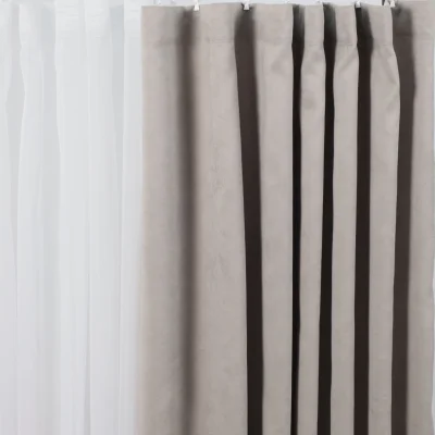 Штора "Канвас" 2х2,5м  на ленте, цвет серый (арт.906-14) фотография