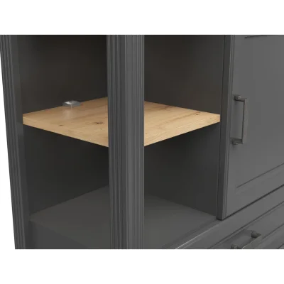 Н.м. "JASMIN" шкаф REG3D1S, к.Графит+Дуб артизан/ф.Графит_4