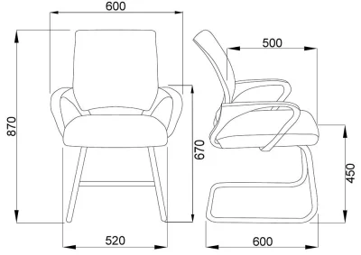 Стул RICCI CF, черный+черный, ECONOM_6