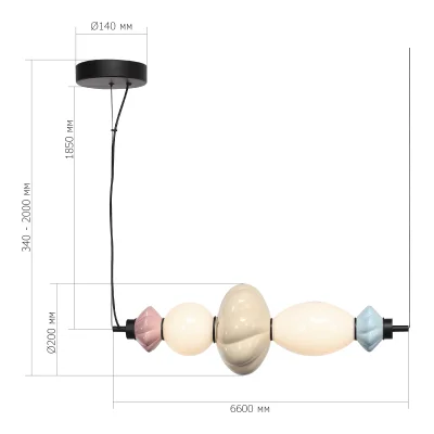 Светильник подвесной ST-Luce черный/синий, желтый, розовый, опаловый LED 1*18W 3000K FLORENTINI_4