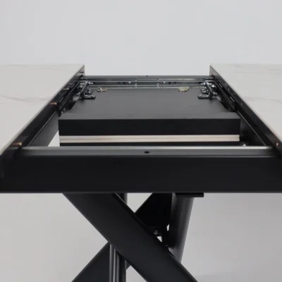 Стол LEONEL-110, раздвижной 110(145)х80, COROLLA WHITE GLOSS ST CER/Черный_13