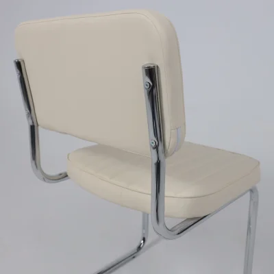 Кресло СЛАВИЯ Люкс, Pegaso крем экокожа/хром_10