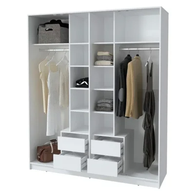 Шкаф КОНЦЕПТ КТ-Ш4, к.Белый/ф.Белый  (В2128хШ1800хГ547мм)_4