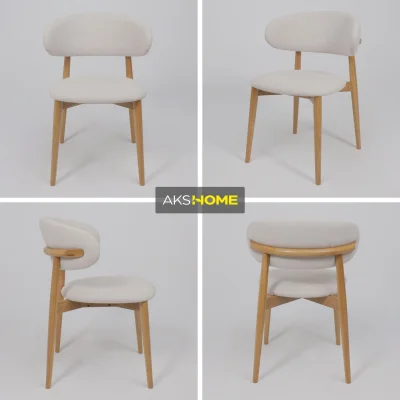 Стул ДЭВИД, бежевый фактурный велюр Danco 100/дуб_3