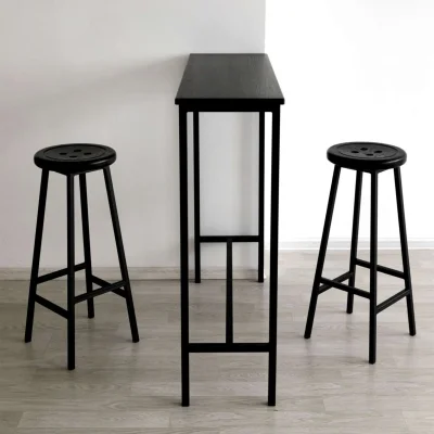 Стул полубарный BUTTON-65 черный/черный_3