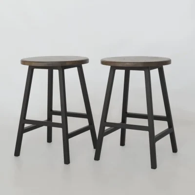 Табуреты круглые для кухни деревянные, комплект 2 шт, SMH-245 мореный дуб_6