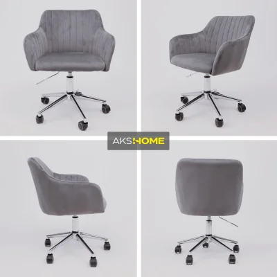 Кресло SARK, поворотное, серый велюр HCJ-40/хром_3