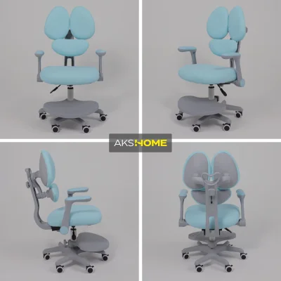 Кресло поворотное LEO, ткань, голубой_28