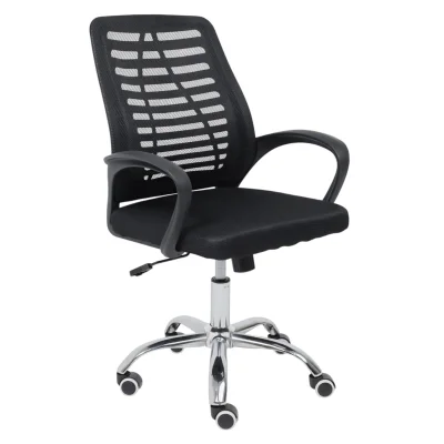 Кресло поворотное для персонала CONSUL, ткань/сетка, черный фотография