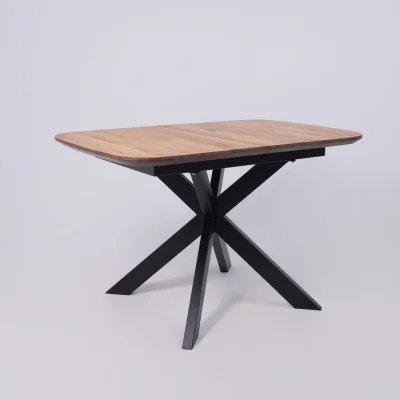 СТОЛЕШНИЦА раздвижная ВЕЙВ + ПОДСТОЛЬЕ КСЕ/Р-80 дуб натуральный/черный  (1200(1600)/800/750)_6