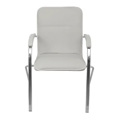 Кресло SAMBA AKS-1 белая экокожа, подлокотники мягкие_2