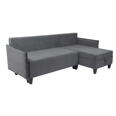 Диван-кровать угловой Туули КП Prince Ash, серый (черные опоры)_6