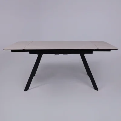 Стол ЛЕОН NEW , керамика 1 кат. 1200(1840)*800, Камень слоновая кость Bayona Ivory/Черный матовый_18