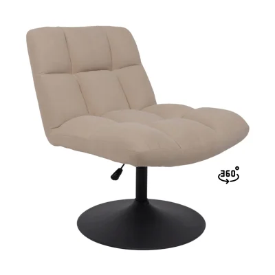 Кресло GRANDE, поворотное, песочная ткань Linen Fabric-3/черный фотография