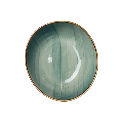 Тарелка глубокая VITAL, фарфор, зеленый, 23*21,5*8см фотография