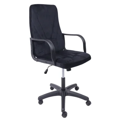 Кресло поворотное МЕНЕДЖЕР 01, Seven 035 велюр черный фотография