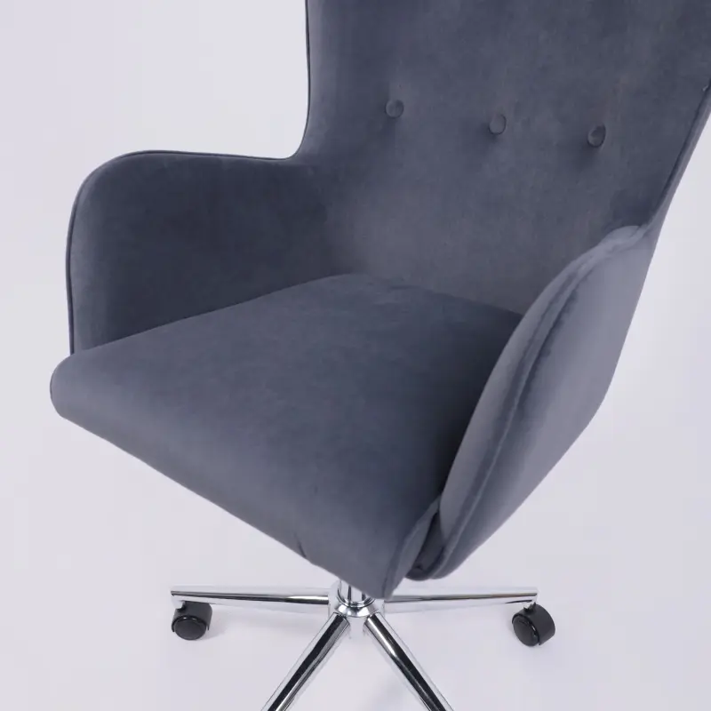 Кресло поворотное BELLA XL chrome, Kiton 713 Graphite, велюр/графит_preview_18