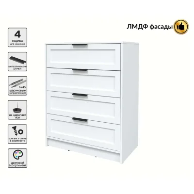 Комод КОНЦЕПТ Тренд КТ-К80, к.Белый/ф.Белый  (В1020хШ800хГ451мм)_4