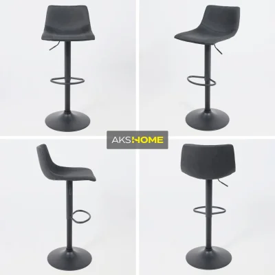 Стул барный BEN, ткань,  черный/черный_2