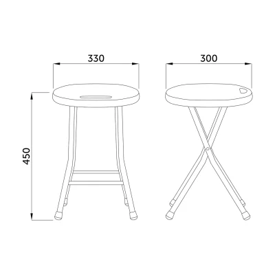 Табурет складной 33*30*45, белый_12