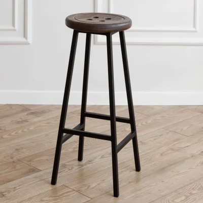 Стул барный BUTTON-78 мореный/черный_5