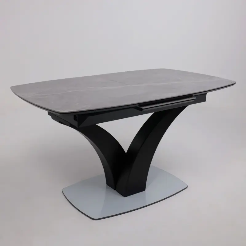 Стол НОТР ДАМ MODERNE, керамика 0 кат. 1400(1800)*850, Камень серый Greys Grey/Черный матовый_preview_12