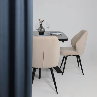 Стол LEONEL-130, раздвижной 130(165)х85, STONE BLACK ST CER/Черный_3