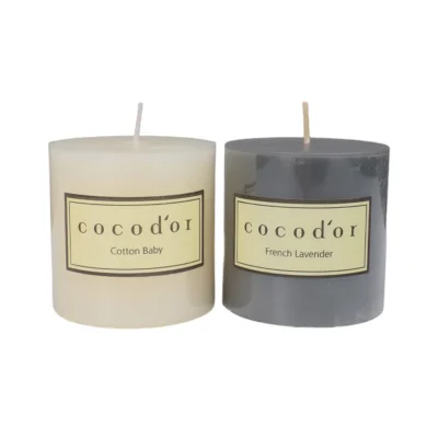 Свеча RENO, белый/серый, 7*7cм фотография