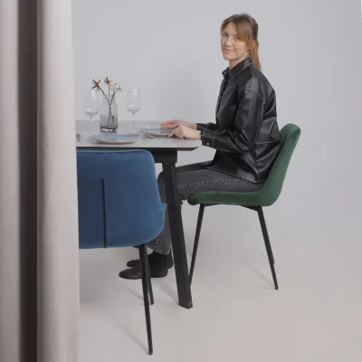 Стул AV 405, зеленый бархат Confetti deep forest/черный_2