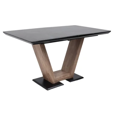 Стол ТОРОНТО, керамика 0 кат. 1400(1715)*800, Камень серый Greys black/Ель умбра фотография