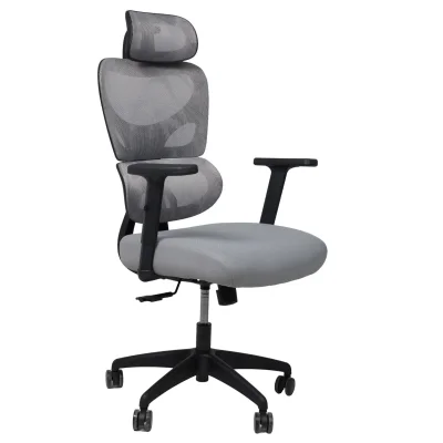 Кресло поворотное PASCAL, ткань/сетка, серый фотография