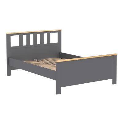Кровать двойная САГА 140*200, серая/ясень (2.08.04.060.15 RU) фотография