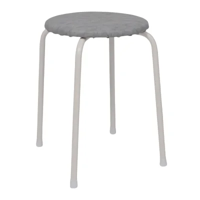 Табурет круглый "Пенек легкий 180", с ЛДСП, серый/белый фотография