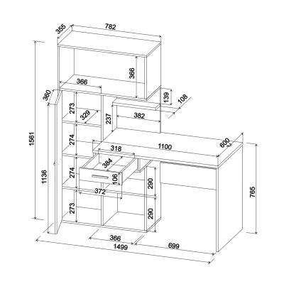 Стол письменный SKILL-06, белый_7