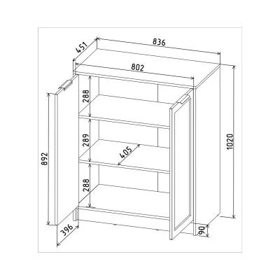 Тумба КОНЦЕПТ Тренд КТ-Т84, к.Антрацит/ф.Серый  (В1020хШ836хГ451мм)_5